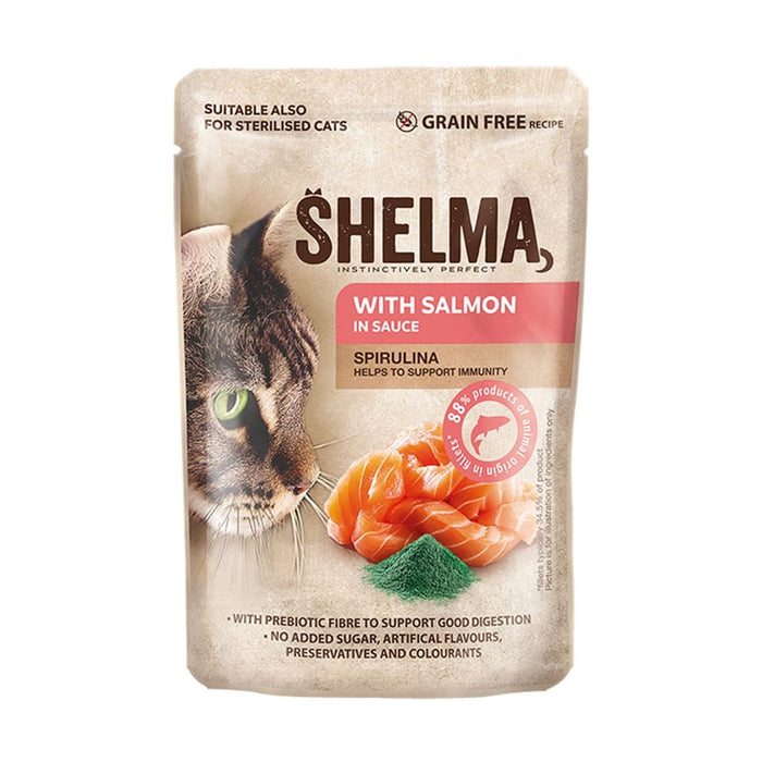 SHELMA with salmon, cod, chicken and beef in sauce - wet cat food - 12x85g