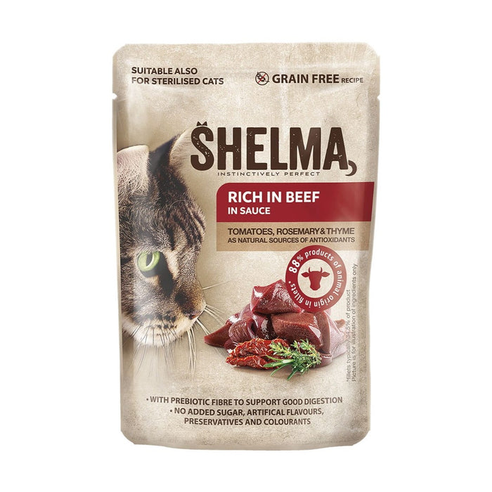SHELMA with turkey, duck, chicken and beef in sauce - wet cat food - 12x85g