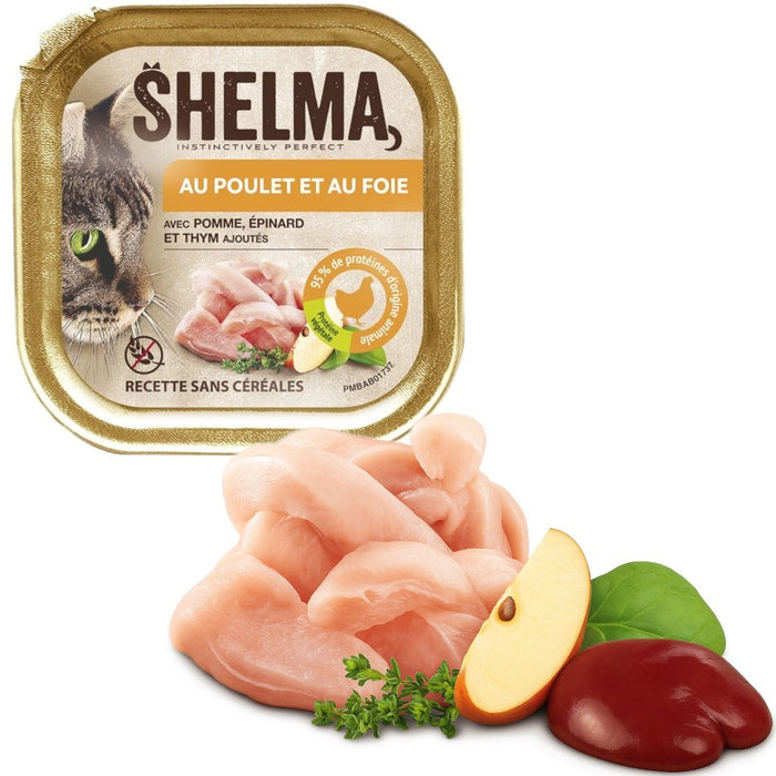 SHELMA Chicken and liver pate - wet cat food - 100g