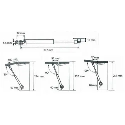 SHOCK ABSORBER FOR LIFTING DOOR 100N 2 PCS - Мебелен обков<<<Мебели и обков<<<Мебели и интериор<<<Praktiker&&&Мебелен