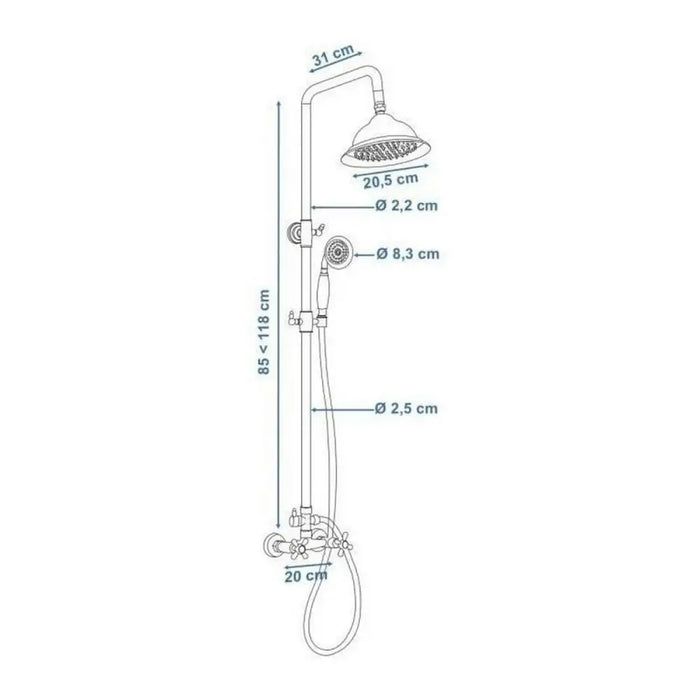 Shower Column Rousseau Stainless steel - Баня<<<Дом Градина<<<BigBuy&&&Аксесоари и кранчета<<<Баня<<<Дом