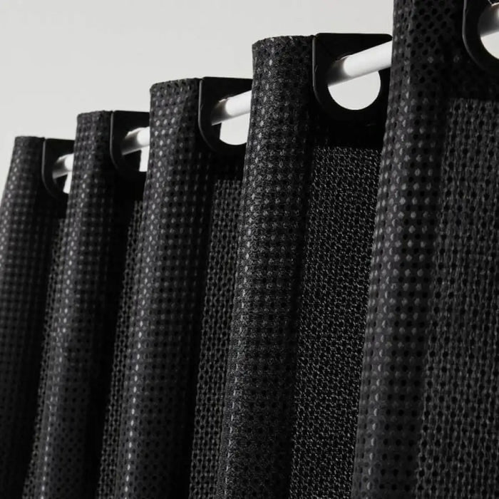 Shower Curtain TODAY Black Polyester 180 x 200 cm (12 Units) - Баня<<<Дом Градина<<<BigBuy&&&Завеси и