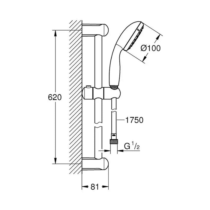 SHOWER SET GROHE VITALIO GO 100 - Душ комплекти<<<Смесители и душове<<<Баня<<<Praktiker&&&Душ комплекти<<<Смесители и