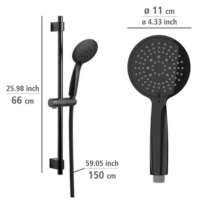 Shower Set Wenko Young Line 25451100 Matte back Stainless steel Ø 19 mm 66 cm - Баня<<<Дом Градина<<<BigBuy&&&Аксесоари