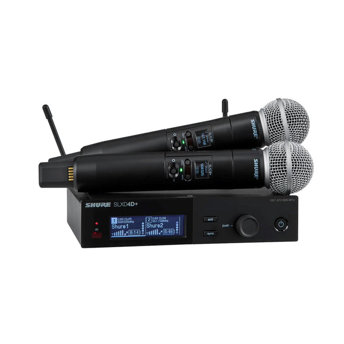 Shure SLXD24D+E/58-G65 - dual digital wireless system with two transmitters/handheld microphones (470 - 606 MHz)