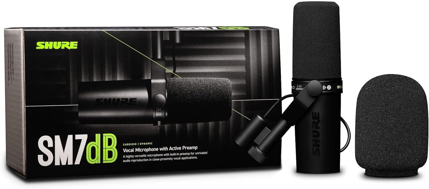 Shure SM7dB - dynamic vocal microphone with built-in preamplifier