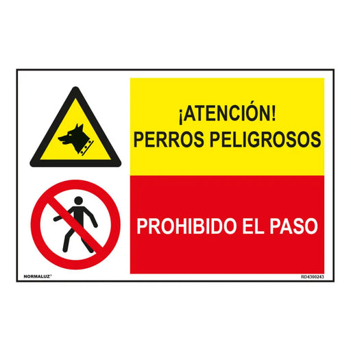 Sign Normaluz Perros Peligrosos / Prohibido El Paso 60 x 40 cm - Декорация и Осветление<<<Дом