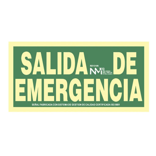 Sign Normaluz Salida de emergencia PVC 30 x 15 cm - Декорация и Осветление<<<Дом Градина<<<BigBuy&&&Картини и