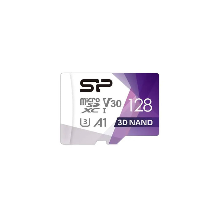 SILICON POWER memory card Micro SDXC 128GB UHS-I U3 V30 +adapter up to 100MB/s - Памети