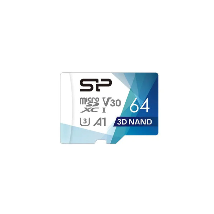 SILICON POWER memory card Superior Pro Micro SDXC 64GB UHS-I U3 V30 +adapter - Памети