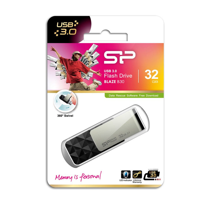 Silicon Power Blaze B30 USB flash drive 32 GB USB Type-A 3.0 (3.1 Gen 1) Black
