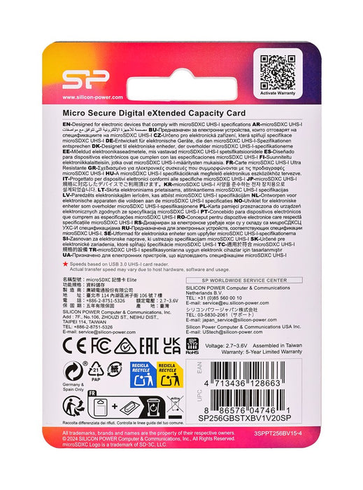 Silicon Power Elite 256 GB MicroSDXC UHS-I Class 10