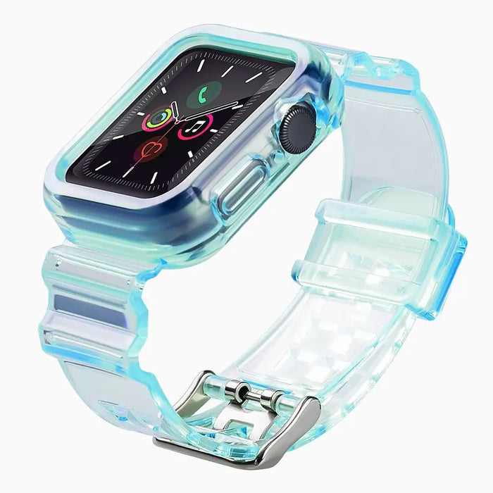 Silicone Band Strap Bracelet Case Strap Light Set for Apple Watch 38mm - Blue - Smartwatch straps and cases<<<HurtelXML
