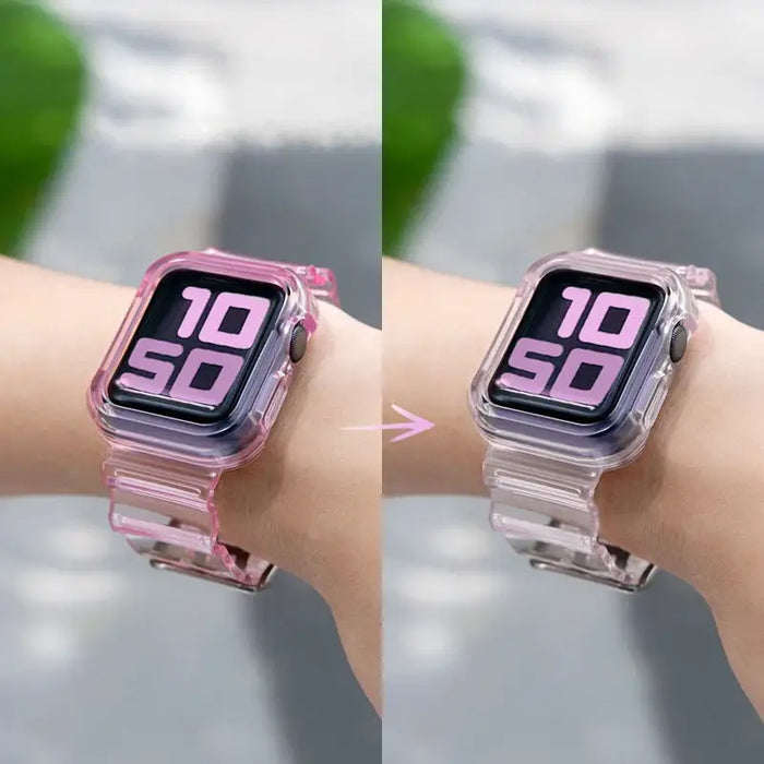Silicone Band Strap Bracelet Case Strap Light Set for Apple Watch 42mm - Purple - Smartwatch straps