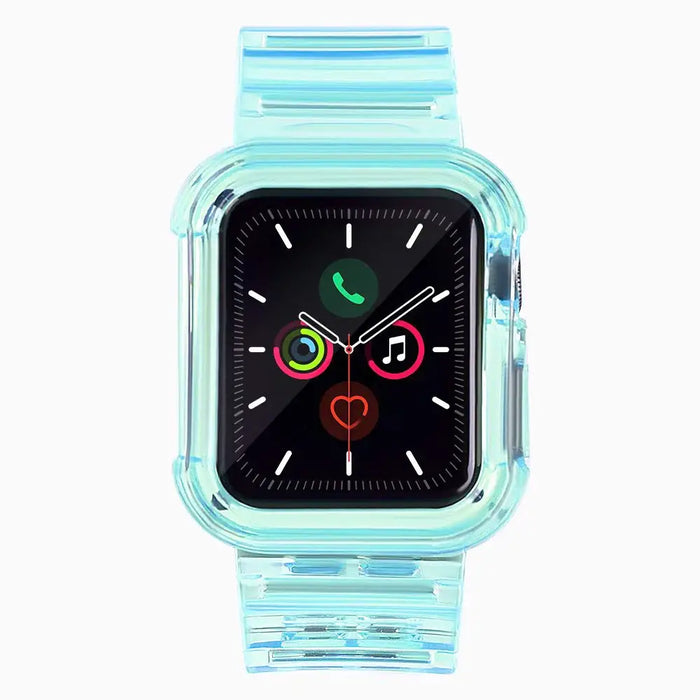 Silicone Band Strap Bracelet Case Strap Light Set for Apple Watch 42mm - Blue - Smartwatch straps and cases<<<HurtelXML