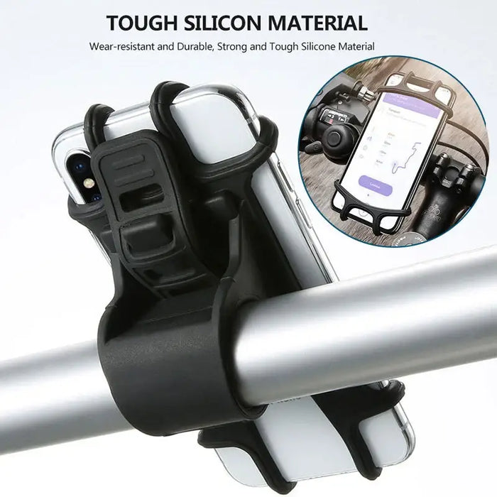 Silicone bicycle phone holder - black - Cell phone holders<<<HurtelXML