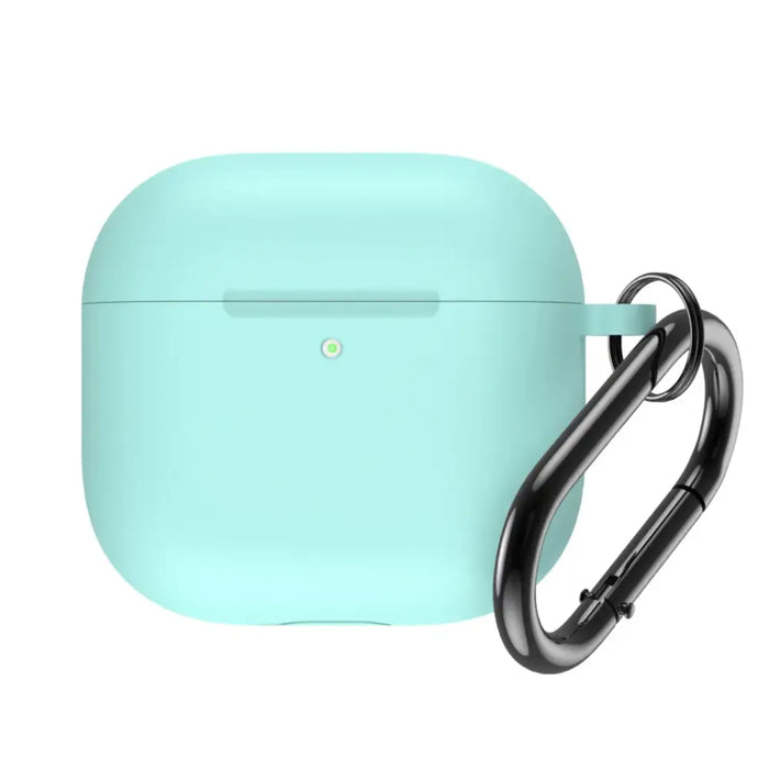 Silicone Case for Airpods 4 with Carabiner - Mint - Cell phone cases and covers<<<HurtelXML
