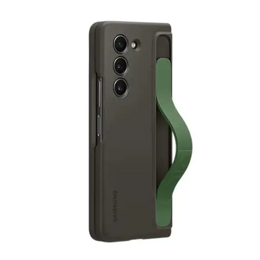 Silicone case for Samsung Galaxy Z Fold 5 with stand and strap - black - Accessories<<<SAMSUNG Mobile