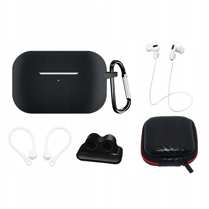 Silicone Case Set for AirPods Pro 2 / AirPods Pro 1 + Case / Ear Hook / Neck Strap / Watch Strap Holder / Carabiner