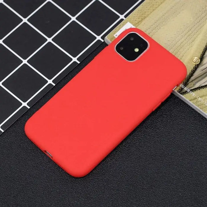 Silicone Case Soft Flexible Rubber Cover for iPhone 11 Pro red - Cell phone cases and covers<<<HurtelXML