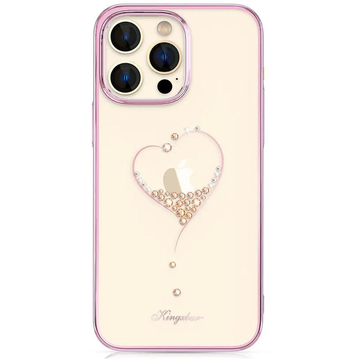 Silicone case with Swarovski crystals Kingxbar Wish Series for iPhone 14 Pro - pink - Cell phone cases