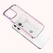 Silicone case with Swarovski crystals Kingxbar Wish Series for iPhone 14 Pro - pink - Cell phone cases