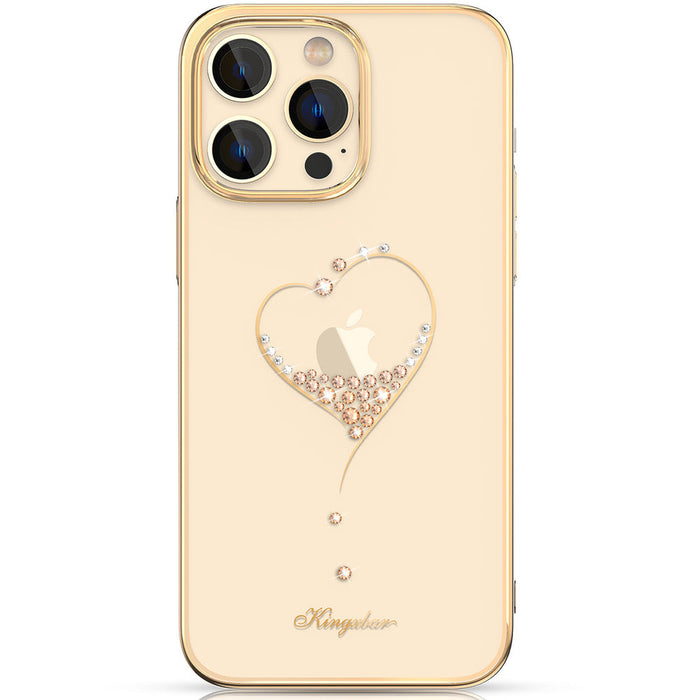 Silicone case with Swarovski crystals Kingxbar Wish Series for iPhone 14 Plus - gold - Cell phone cases