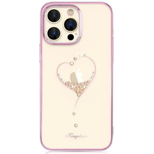 Silicone case with Swarovski Kingxbar Wish Series crystals for iPhone 14 Pro Max - pink - Cell phone cases