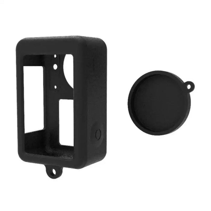 Silicone Puluz case for DJI Osmo Action 3 / 4 / 5 Pro with lens cover (black) - For sports