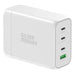Silver Monkey SMA152 130W GaN charger 3xUSB-C PD USB-A QC 3.0 with detachable power cable - white - Cell phone USB