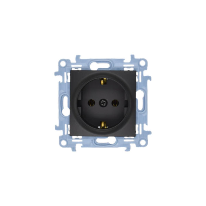 CONTACT SHUKO 16A, SINGLE - MAT BLACK