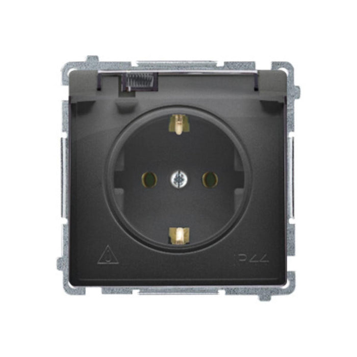 CONTACT SINGLE SHUKO IP44 BLACK MAT