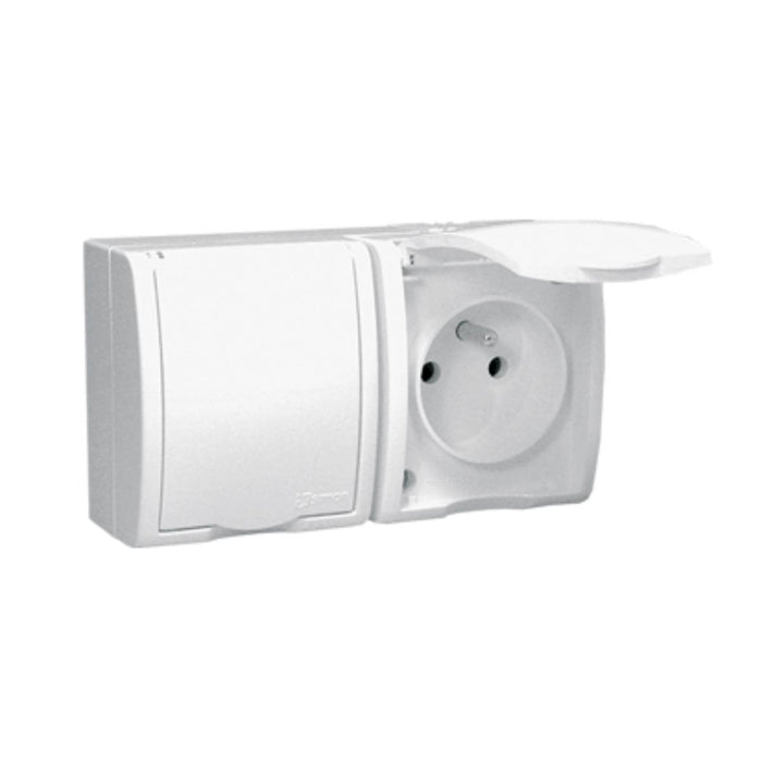 CONTACT DOUBLE WHITE IP54 SIMON AQUARIUS