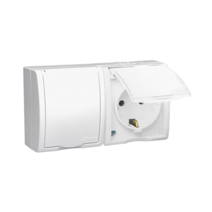 CONTACT DOUBLE SHUKO WHITE IP54 SIMON AQUARI