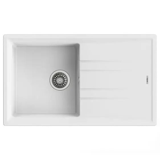 Sink Teka Stone 50 B-TG White - Еднокоритни мивки за вграждане<<<Мивки за вграждане<<<Уреди за вграждане<<<TechnoMix