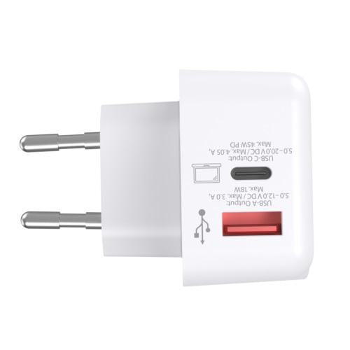 Adapter-charger SKROSS Euro USB Charger AC45PD, USB-A, USB-C