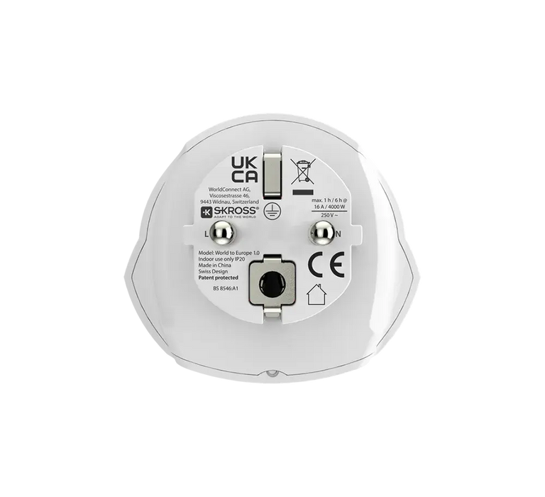 Skross adapter 220V UK/US/World to EU