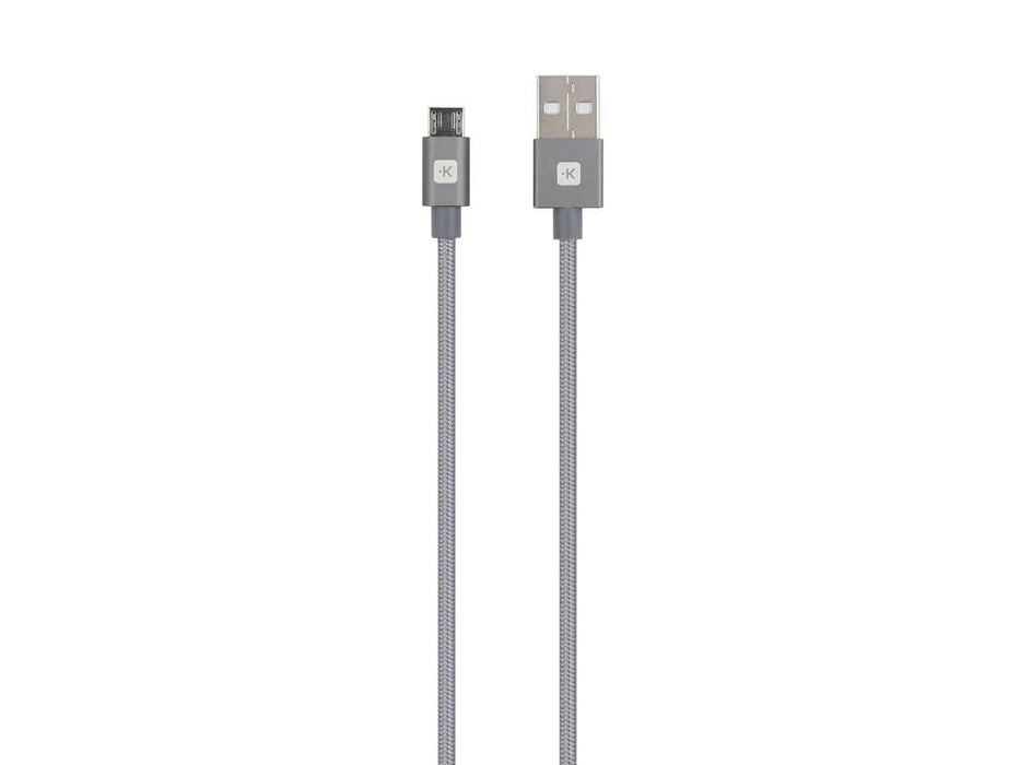 Cable Skross, USB-A - microUSB, Metal braid, 1.20 m, Grey