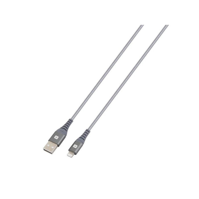 Cable Skross, USB-A - Lightning, Metal braid, 1.20 m, Grey