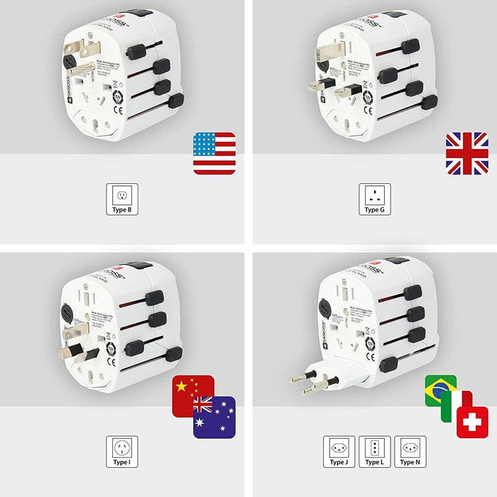 Adapter SKROSS PRO Earthed 1103145, World, White