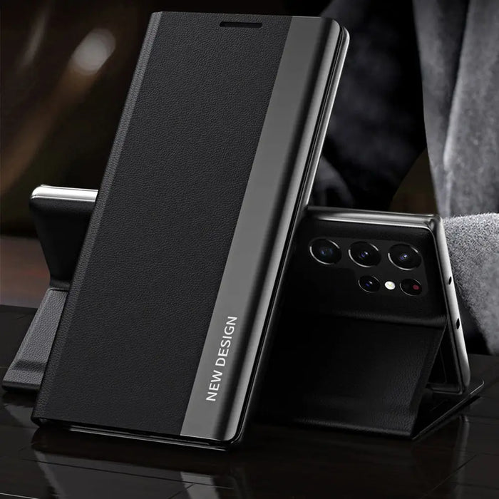 Sleep Case Pro Samsung Galaxy S25 Ultra Case with Flip and Stand - Black - Cell phone cases and covers<<<HurtelXML