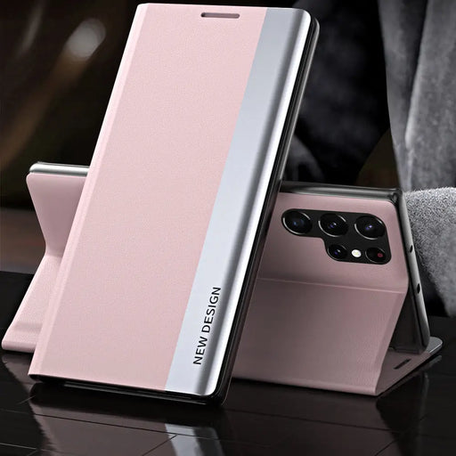 Sleep Case Pro Samsung Galaxy S25 Ultra Case with Flip and Stand - Pink - Cell phone cases and covers<<<HurtelXML