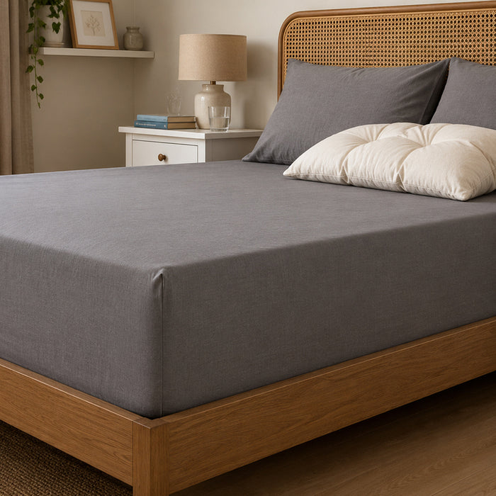 SLEEPFORIA FITTED SHEET FOR MATTRESS 100X200 CM GREY