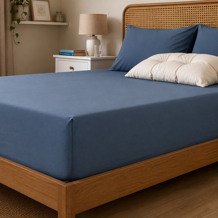 SLEEPFORIA FITTED SHEET FOR MATTRESS 160X200 CM BLUE