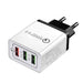 Smart adapter Qualcomm 3.0 Quick Charge with three ports 3A 2.1A - black - Adapters