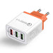 Smart adapter Qualcomm 3.0 Quick Charge with three ports 3A 2.1A - orange - Adapters