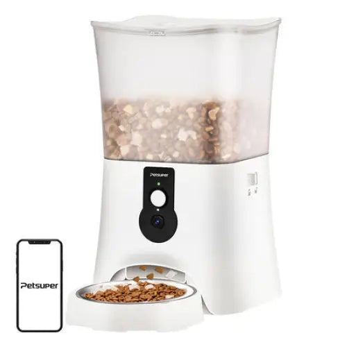 Smart food dispenser with camera Petsuper PF01-2 WiFi 5L (white) - Bowls<<<Food Dispensers<<<Pets<<<InnproXML