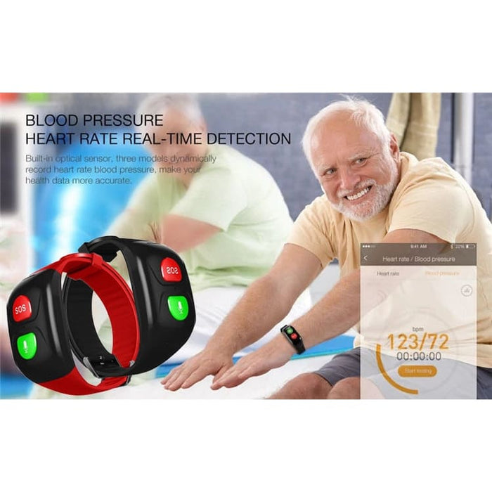 Smart bracelet remote monitoring of health indicators adults and children Vektros VS18, GPS tracking, SIM card, SOS button and call, pulse, blood pressure, alarm falling