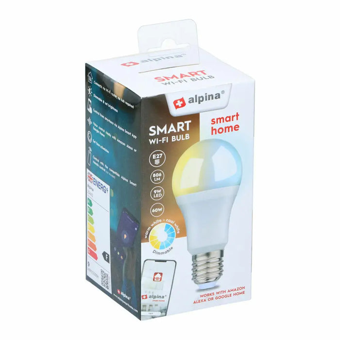 Smart Light bulb Alpina RGB Wi-Fi 9 W E27 2700-6500 K 806 lm - Сигурност Удома<<<Дом Градина<<<BigBuy&&&Смарт
