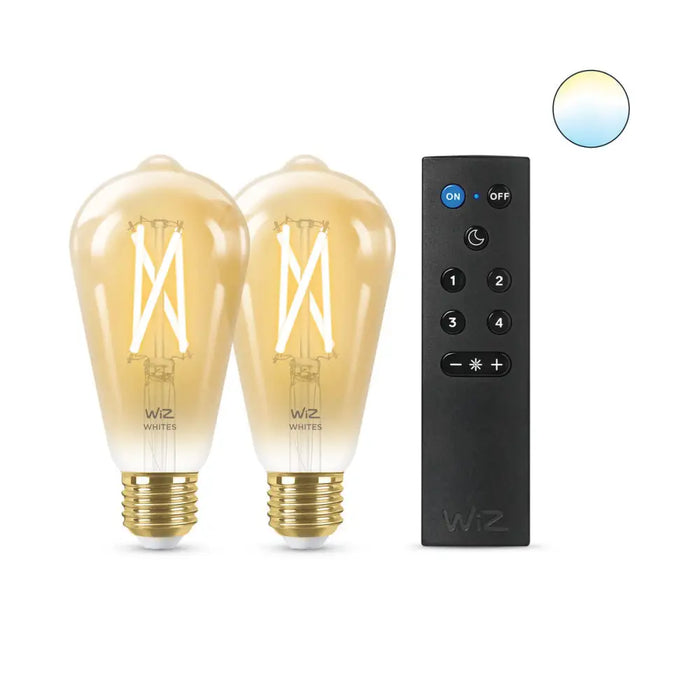 Smart Light bulb Wiz ST64 E27 50 W Multicolour Golden 7 W 640 lm (2 Units) - Декорация и Осветление<<<Дом